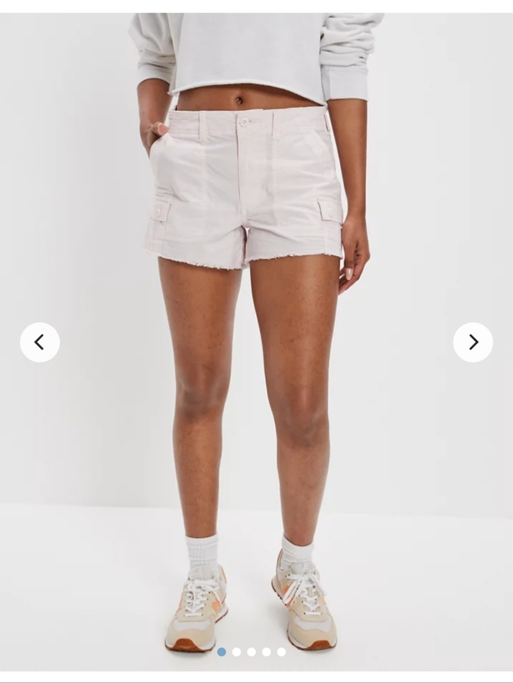 AE Snappy Stretch '90s Boyfriend Cargo Shorts Size 12 Pink NEW